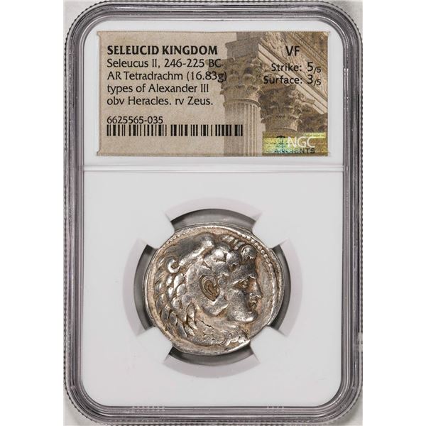 246-225 BC Seleucid Kingdom Seleucus II AR Tetradrachm Alexander III Coin NGC VF