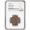 Image 1 : 1848 Coronet Head Large Cent Coin NGC AU55BN