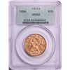 1894 $10 Liberty Head Eagle Gold Coin PCGS MS62 Old Green Holder