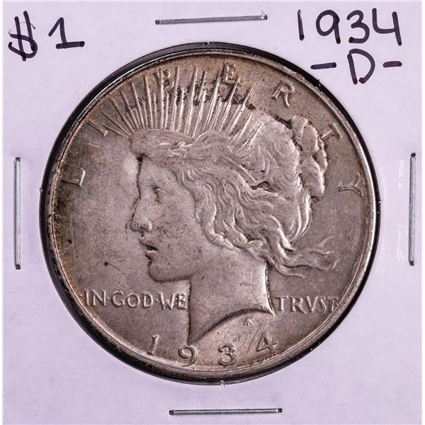 1934-D $1 Peace Silver Dollar Coin