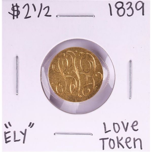 1839 $2 1/2 Classic Head Quarter Eagle Gold Coin Love Token Pin