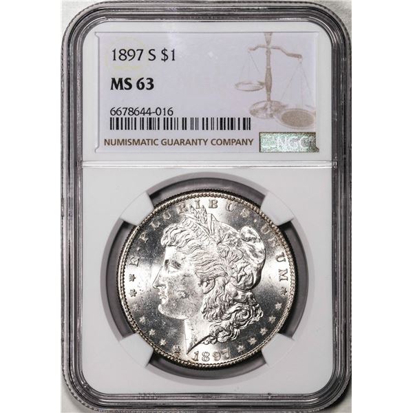 1897-S $1 Morgan Silver Dollar Coin NGC MS63