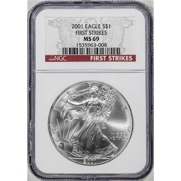 2001 $1 American Silver Eagle NGC MS69 First Strikes