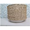 Image 2 : Ceiling Lamp w/ White Shade & Woven Outer-Shade 26" Dia, 16"H
