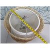 Image 8 : Ceiling Lamp w/ White Shade & Woven Outer-Shade 19" Dia, 13"H