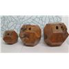 Image 1 : Qty 3 Solid Wood Multi-Faceted Accent Décor, Misc Sizes (see picture of Four Seasons interior)