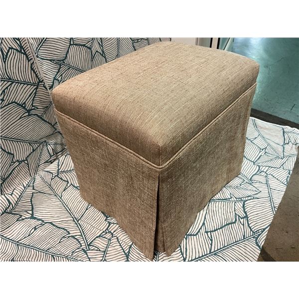 New Upholstered Ottoman, Approx. 20  X 15.5  X 18.5  H