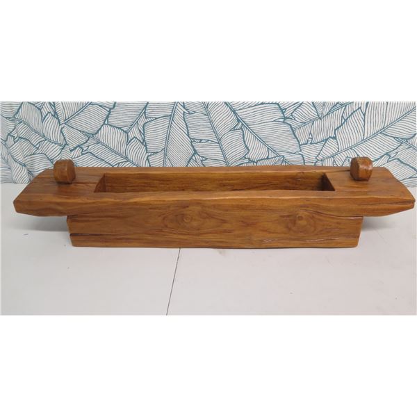 Long Natural Teak Bowl (Magazine Rack), Made in Indonesia 43  x 8  x 7 H