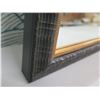 Image 2 : Trapezoid Dark Framed Wall Mirror 28" x 48" (adhesive stuck on front of mirror)