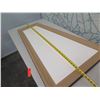 Image 8 : Trapezoid Dark Framed Wall Mirror 28" x 48" (adhesive stuck on front of mirror)