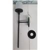 Image 1 : Black Wall-Mount Lamp w/ Round White Shade
