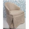 Image 1 : Rolling Curved Back Upholstered Chair w/ Skirt & Hook 23"x21"x34"H