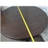 Image 8 : Wooden Round Table w/ Split & Pedestal Base 48" Dia x 30"H (Leaf Not Included)