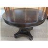 Image 1 : Wooden Round Table w/ Pedestal Base 44" Dia x 31"H