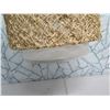 Image 8 : Ceiling Lamp w/ White Shade & Woven Outer-Shade 19" Dia, 16"H