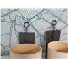 Image 2 : Qty 2 Metal Wall-Mount Lamps w/ Shades 7" Dia, 7"L