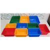 Image 1 : Qty 10 Multi-Color Bins 12"x8"x5"H & 16"x11"x5"H (may go with Lot 195)