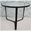 Image 1 : Round Two-Tier Espresso Side Table w/ Glass Top, 30" Dia, 26"H (Bistro Ht), Glass Removable