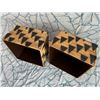 Image 3 : Qty 2 New Natural Woven Baskets, Triangular Design by Pigeon & Poodle 16.5"x16.5"x9.75"H