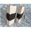 Image 2 : Pair of Wall-Mount Sconces w/ Metal Band Accent 6.25”W x 3.5” D x 17”H