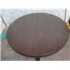 Image 2 : Wooden Round Table, Dark Wood  48" Dia x 31"H (Extension Leaf Not Included)