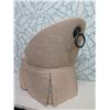 Image 3 : Rolling Curved Back Upholstered Chair w/ Skirt & Hook 23"x21"x34"H