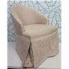 Image 1 : Rolling Curved Back Upholstered Chair w/ Skirt & Hook 23"x21"x34"H