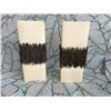 Image 1 : Pair of Wall-Mount Sconce Lamps w/ Metal Band Accent 6.25”W x 3.5”D x 17”H