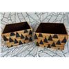 Image 1 : Qty 2 New Natural Woven Baskets, Triangular Design by Pigeon & Poodle 16.5"x16.5"x9.75"H