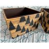 Image 2 : Qty 2 New Natural Woven Baskets, Triangular Design by Pigeon & Poodle 16.5"x16.5"x9.75"H