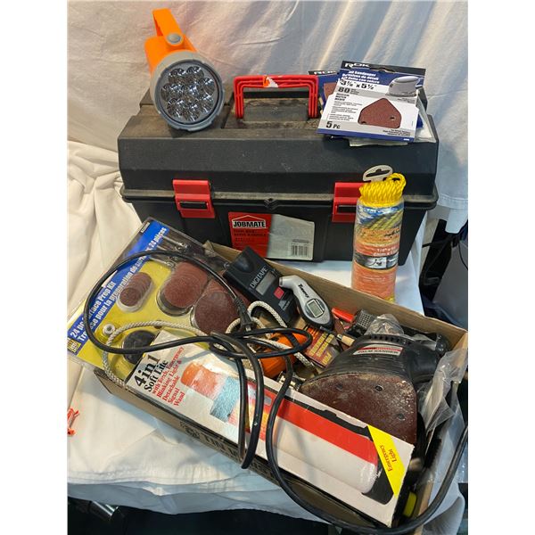 Jobmate toolboac and assorted tools etc