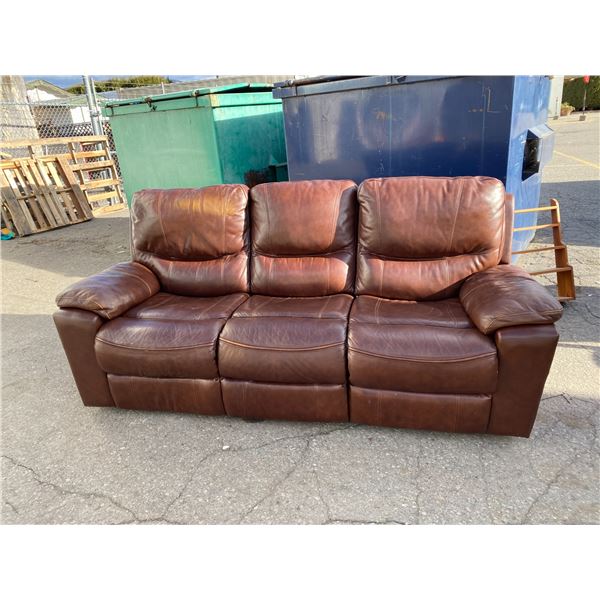 Leather reclining couch