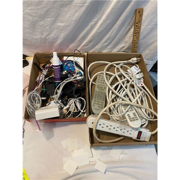 Assorted charging cords and power oars
