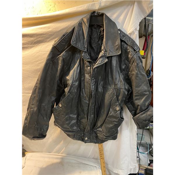 Leather jacket size not shown