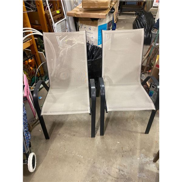 2 patio chairs stacking