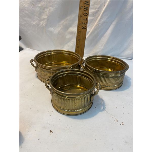 Vintage brass planters