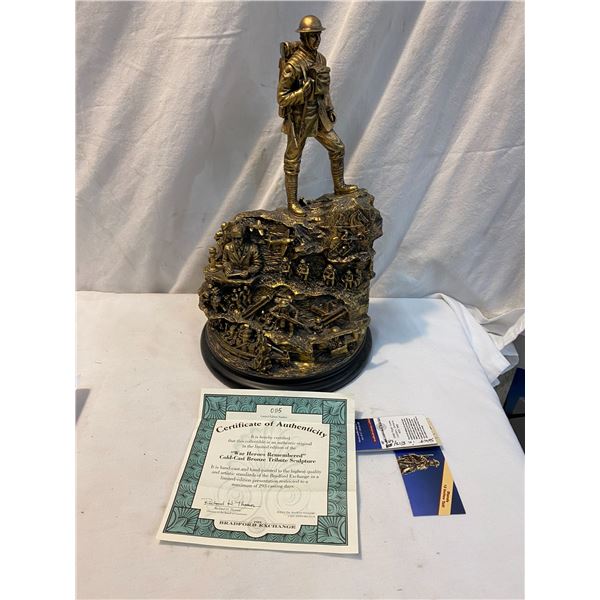 Bradford exchange War Heroes Remembered cold cast Bronze tribute sculpture