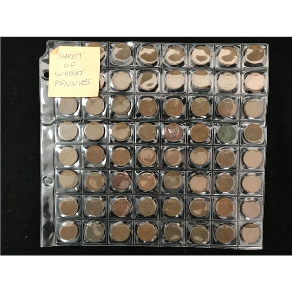 SHEET OF WHEAT PENNIES LOT