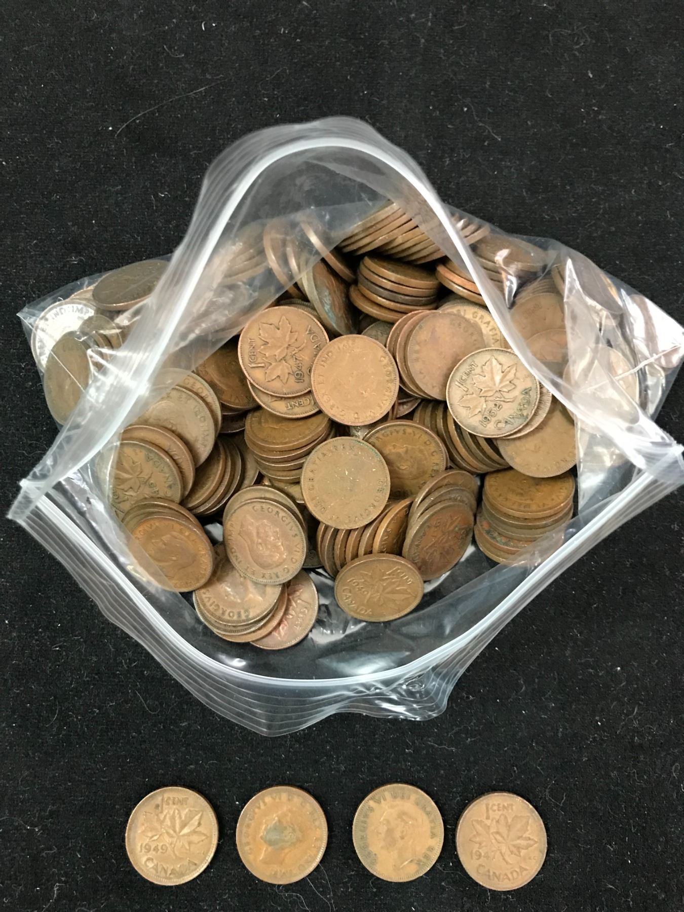 BAG OF CANADIAN PENNIES