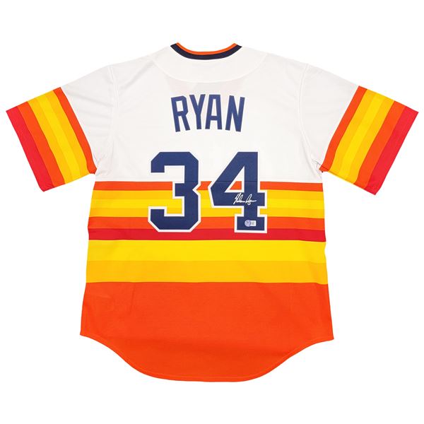 NOLAN RYAN SIGNED HOUSTON ASTROS NIKE COOPERSTOWN JERSEY (BECKETT COA)