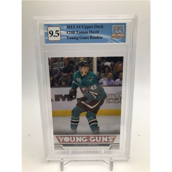 2013-14 UPPER DECK NO. 248 TOMAS HERTL YOUNG GUNS RC (GCG 9.5)