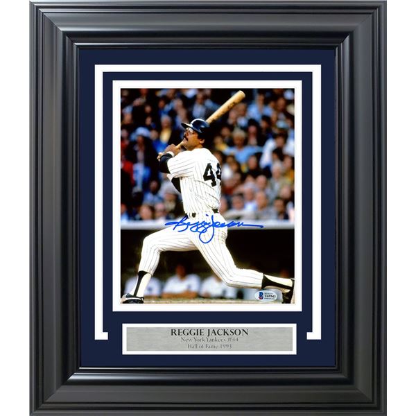 REGGIE JACKSON SIGNED AND CUSTOM FRAMED 16 X 20 DISPLAY (BECKETT COA)