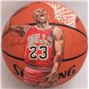 Image 1 : MICHAEL JORDAN SIGNED SPALDING BASKETBALL WITH 1/1 CUSTOM PORTRAIT (BECKETT LOA)