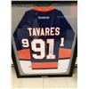 Image 1 : JOHN TAVARES SIGNED AND CUSTOM FRAMED REEBOK JERSEY (AJ COA)