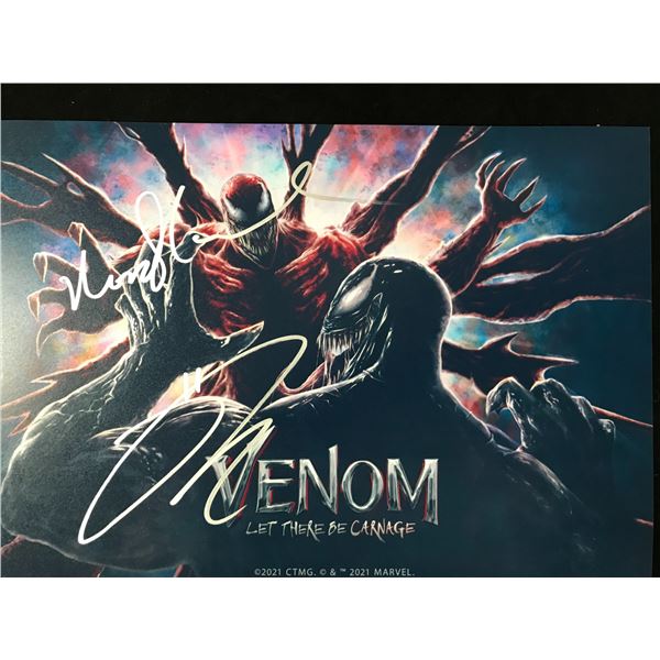 TOM HARDY AND WOODY HARRELSON SIGNED VENOM 8 X 10 (RA COA)