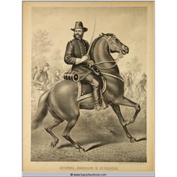 General Ambrose E. Burnside On Horse 1824-1881 Historical Print