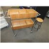 Image 1 : Wooden Storage Bin On Wheels & Small Stool