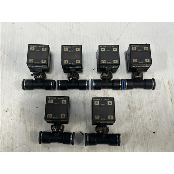 Lot of (6) Keyence #AP-33K Positive Pressure Sensors