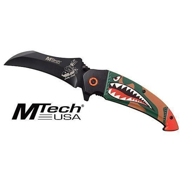 MC MTECH 3.5  FOLDER HAWKBILL BLADE SHARK/BOMB BLACK