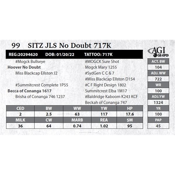 Sitz JLS No Doubt 717K